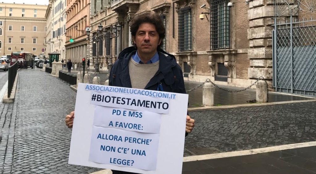 Marco Cappato davanti al Senato per il biotestamento - 15 novembre 2017