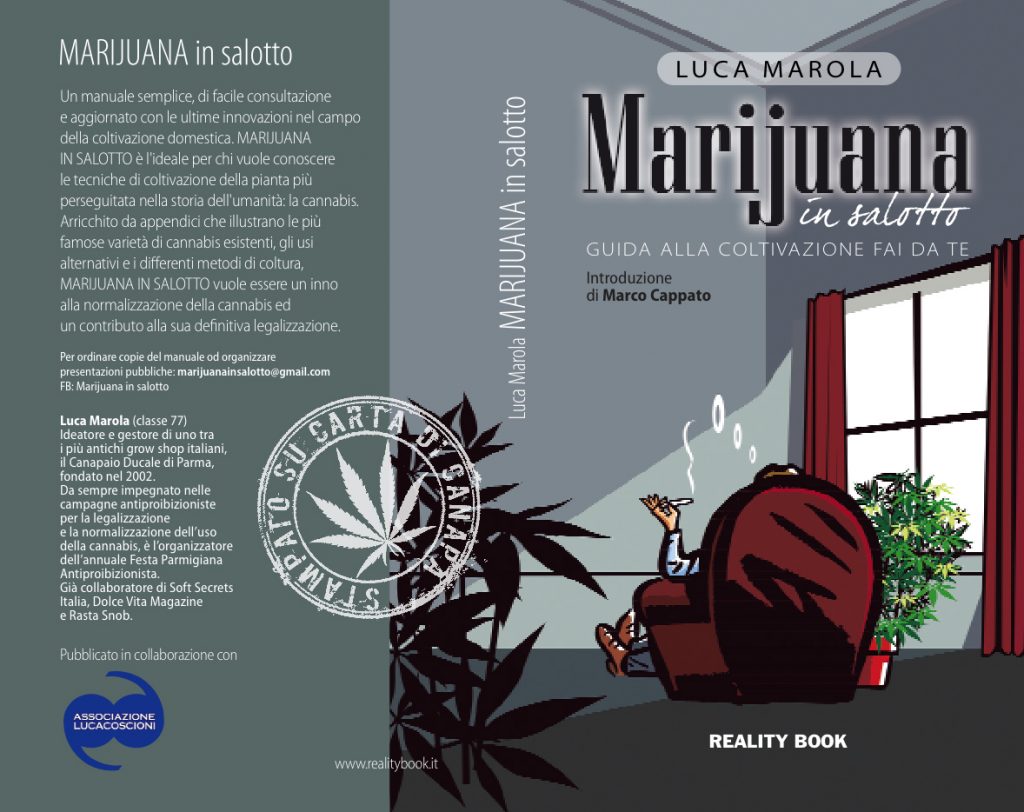 Copertina "Marijuana in salotto" di Luca Marola