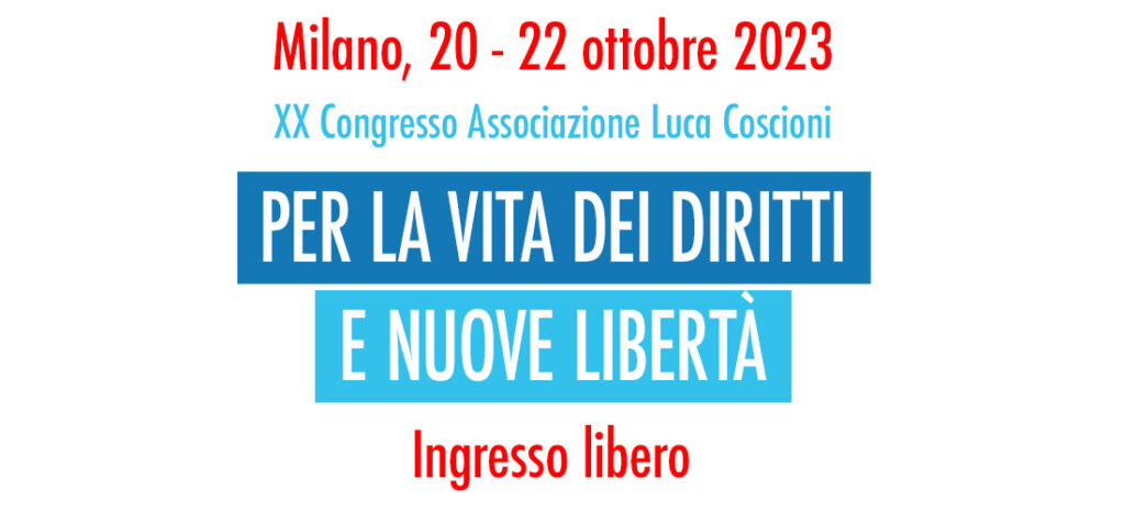XX Congresso Associazione Luca Coscioni banner provvisorio